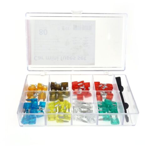 Mini-fusibles à lame pour voiture, lot de 80 pièces, MIX AMIO-02225