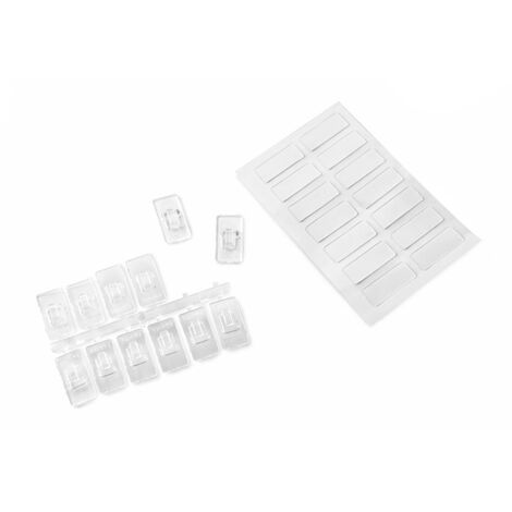 Mini Ganchos Colgadores Pvc 20x10x5mm Transparente Adhesivo Inofix