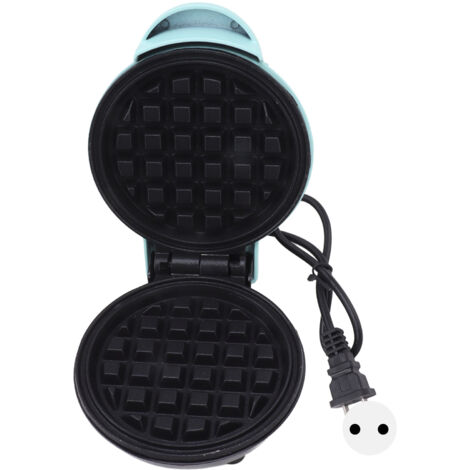 Mini gaufrier antiadhésif bleu, double face, rond, multifonctionnel, pour le petit-déjeuner, prise européenne 220 V - AquaForge