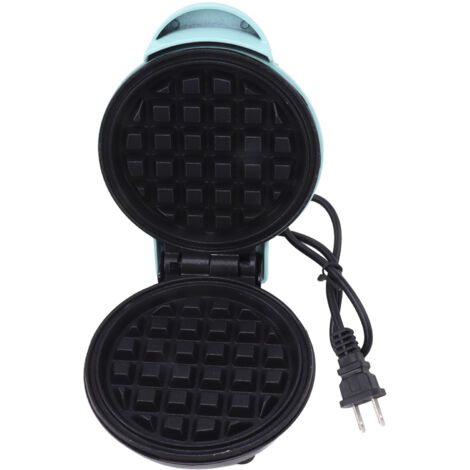 Mini Gaufrier Bâton Antiadhésif Double Face Rond Multifonction pour Sandwich Grille-Pain Petit Déjeuner 110V Bleu