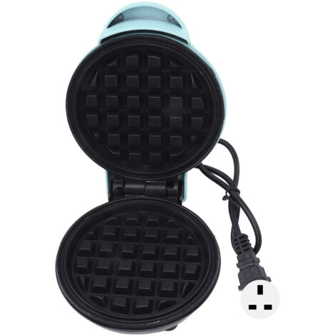 Mini Gaufrier Double Face Multifonction pour Sandwichs et Toasts - Machine à Petit Déjeuner Rond avec Prise UK 220V Bleu