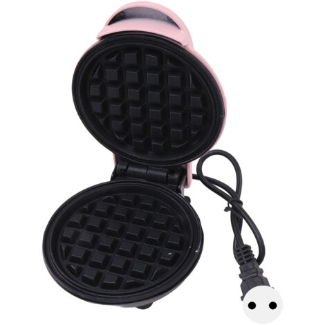 Mini gaufrier double face rond et multifonctionnel pour toasts et sandwichs, prise européenne 220 V, rose - AquaForge