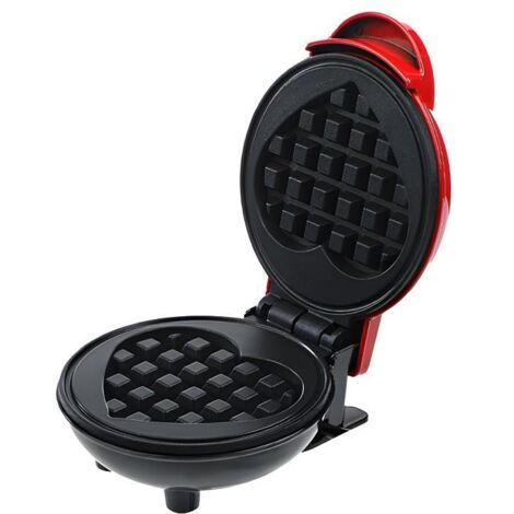 Mini gaufrier en forme de cœur, petit appareil antiadhésif et portable pour crêpes, idéal pour le petit-déjeuner et les goûters, reve-AquaForge