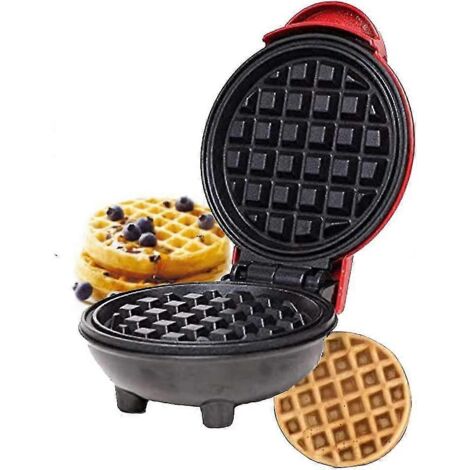 Mini gaufrier, grill électrique rond portable, idéal pour les gaufres individuelles, les paninis, les frites et autres plats - AquaForge