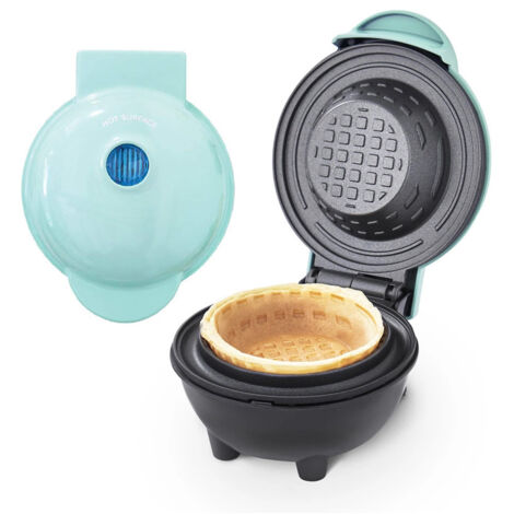 Mini gaufrier Machine à gaufres belges Petit gaufrier Classique, pour les anniversaires des enfants, les fêtes de famille, Pâques ou Noël, Design mignon et compact, Vert