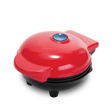 Mini gaufrier pour portions individuelles ou en-cas, avec parois antiadhésives faciles à nettoyer, cœur rouge 10 cm (4 p-AquaForge)