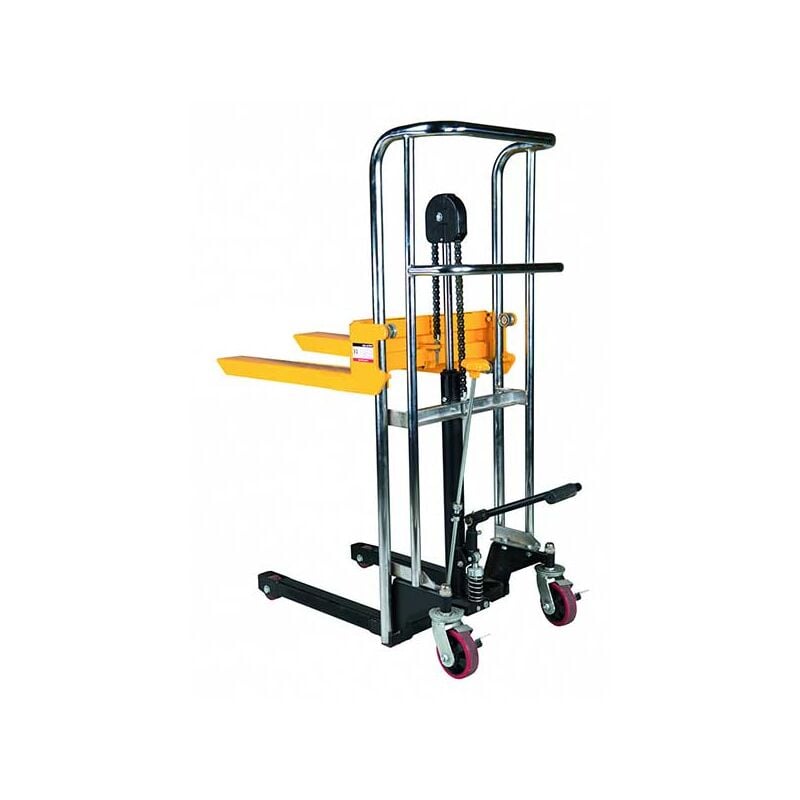 Mini gerbeur manuel 400kg - Levée max 850mm - Fourches 650x550mm - Plateau amovible - Gerbeur transportable - 1840044080