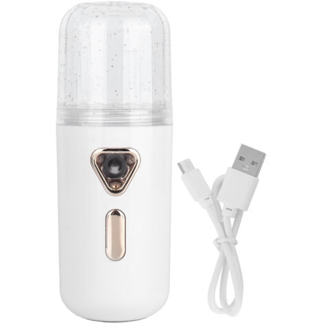 Mini-Gesichtsbefeuchter (30 ml), tragbar, USB-aufladbar, Sprühnebel für die Hautpflege – Weiß