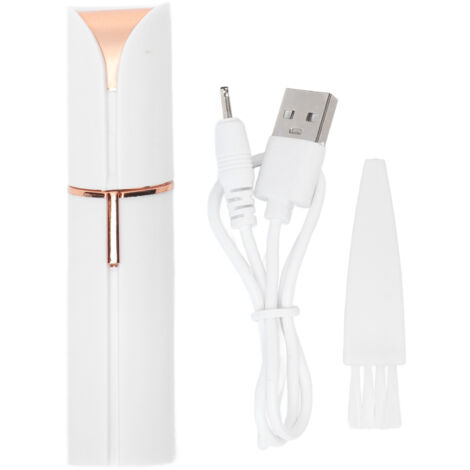 Mini-Gesichtsrasierer in Lippenstiftform – Leichter elektrischer Haarentferner für Frauen, USB-aufladbar, Weiß