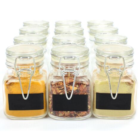 Mini Glass Spice Jars - Pack of 12 | M&W - Multi