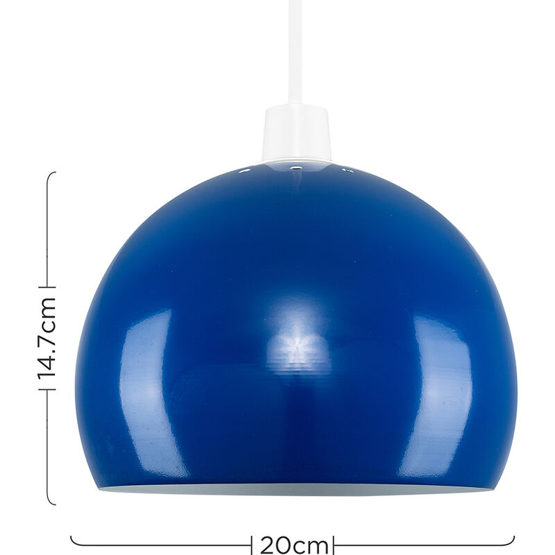 Mini Gloss Blue Dome Ceiling Pendant Light Shade