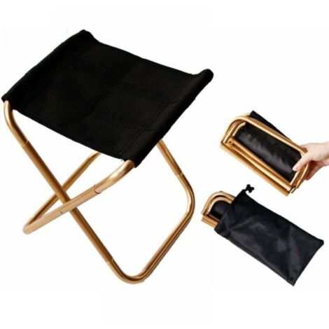 Mini Gold 282422cm Folding Chair with Bag, Ultralight and Compact Aluminum Folding Stool with Carry Bag