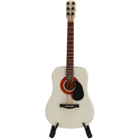 Mini Guitare Décorative en Bois 5,1 cm - Modèle Miniature Détaillé pour Vitrine ou Collection
