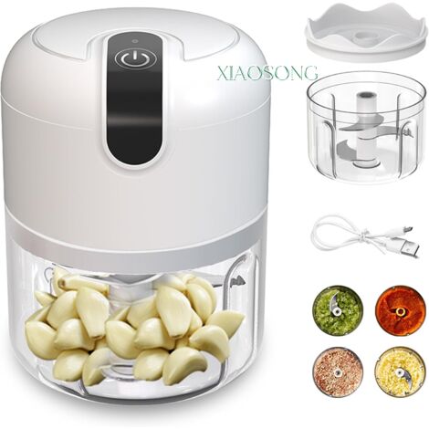 Mini Hachoir Alimentaire 250 ml avec Batterie Rechargeable USB Type-C - Robot Portable 3 Mélangeurs Tranchants - Processeur Alimentaire Compact-AUTRES