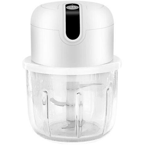 Mini hachoir électrique et broyeur à ail combinés - Robot culinaire rechargeable USB pour oignons, fruits, noix, viande et aliments pour bébés