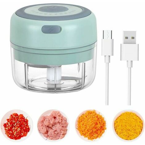 Mini Hachoir Electrique,100ML Hachoir a Viande sans Fil Puissant,3.7V Mixeur Portable Mini Blenders Avec 1 Lames MéLangeur,Pour Noix/Oignons/Fruits/Carotte/Aliments Pour Bébés