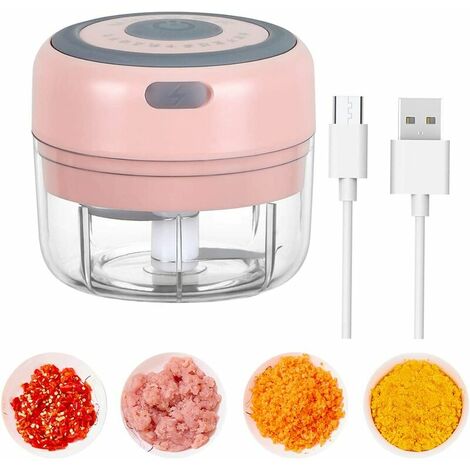 Mini Hachoir Electrique,100ML Hachoir a Viande sans Fil Puissant,3.7V Mixeur Portable Mini Blenders Avec 2 Lames MéLangeur,Pour Noix/Oignons/Fruits/Carotte/Aliments Pour Bébés, Fei Yu