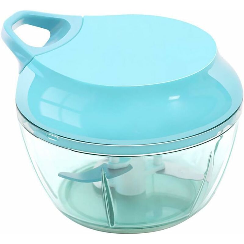Fuhuidatrading - Mini Hachoir Hachoir à Main Ficelle Manuelle pour Couper Les Légumes Oignons Ail Viande Lames en Acier Inoxydable Base Antidérapante