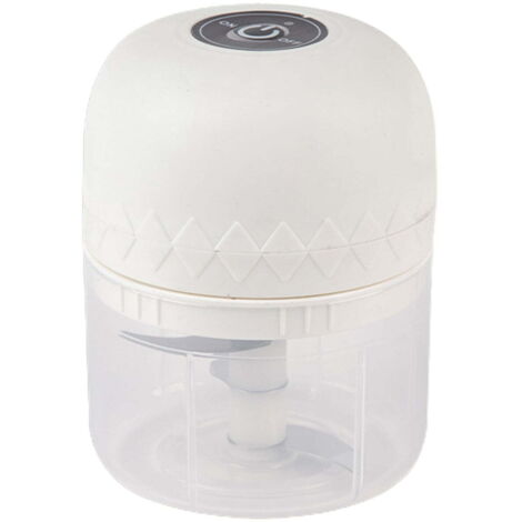 Mini hachoir portable sans fil, robot culinaire électrique compact pour couper en dés, hacher et réduire en purée, blanc