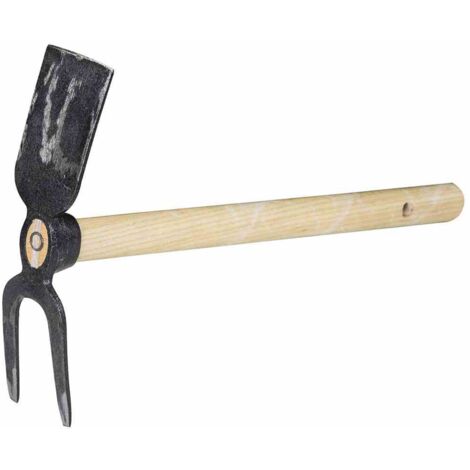 Mini Hacke 2-zinkig 450mm für Hochbeete Grubber Hacken Gartenhacke TOP Terrasse