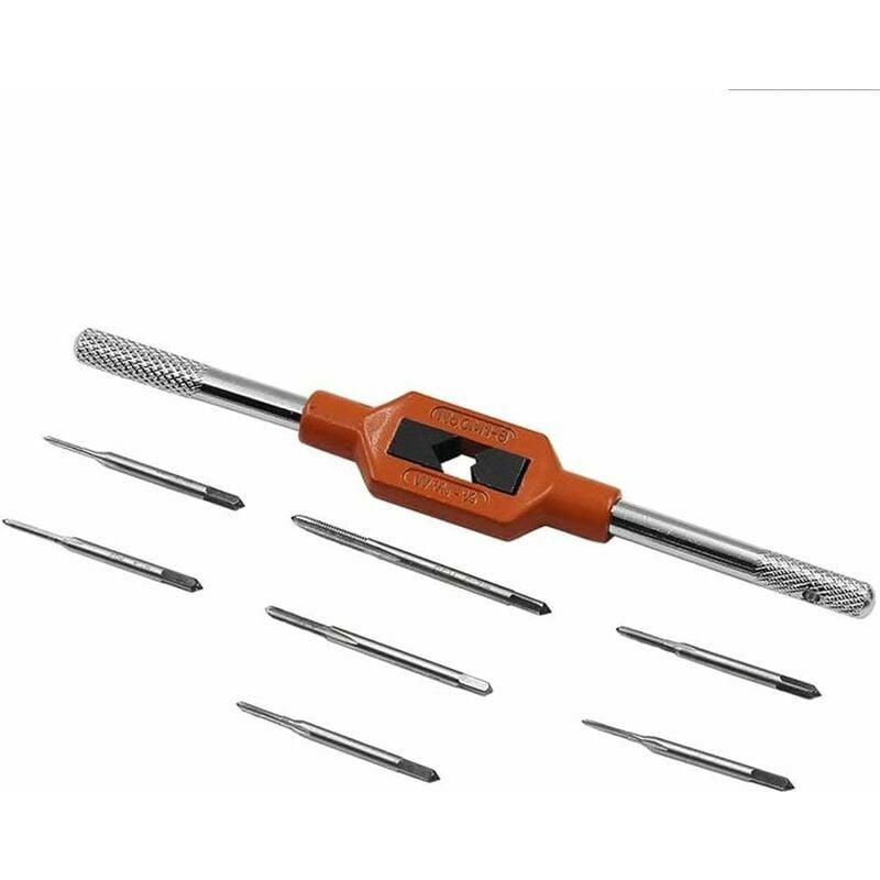 Mini Hand Screw Die Metric DIY Tool Drill Tapping Threading Kit M1.1 M1.2 M1.4 M1.6 M1.8 M2 M2.5 Adjustable with Tap Wrench M1-8, Plastic Case