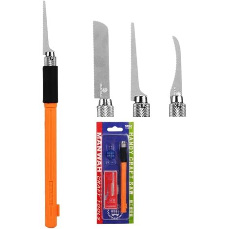 Mini-Handsäge, Sägeset mit 3-teiligen Klingen, Werkzeugzubehör für Modell