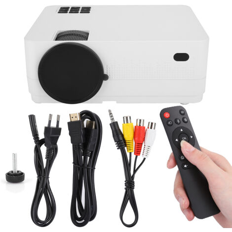 Mini-HD-Projektor für Heimkino, Mediaplayer mit EU-Stecker, Weiß