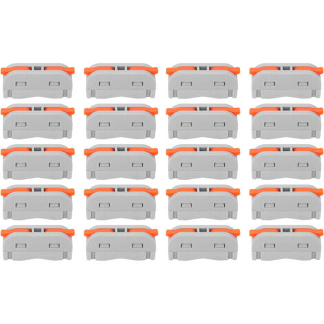 Mini-Hebelmutter-Schnellanschlussblock, 1 Eingang, 1 Ausgang – 20 Stück, 250 V