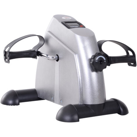 Mini Heimtrainer Arm-und Beintrainer Pedaltrainer für Senioren mit LCD-Display verstellbarer Widerstand Fitnessbike Hometrainer für Zuhause Heim Büro 35 x 40 x 31 cm Silber