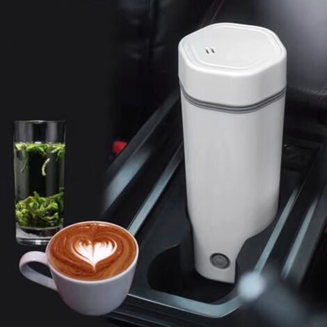 Mini hervidor automático (350 ml) para vehículos (110 V, EE. UU.) con protección contra fugas y construcción de doble pared.