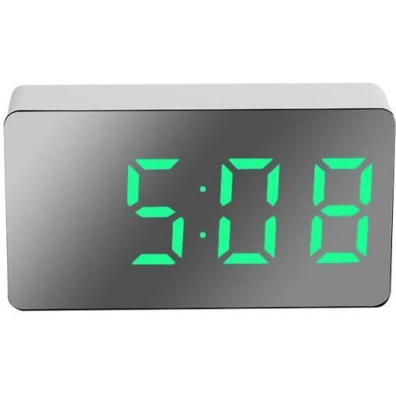 Mini horloge miroir LED-boîte de couleur verte