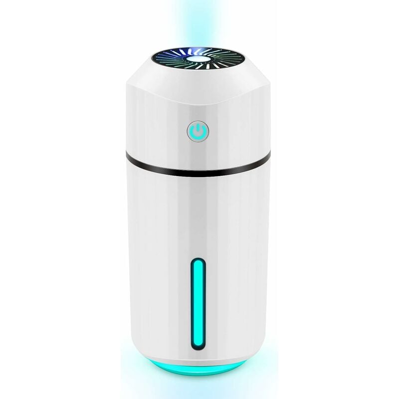 

Mini humidificador ultrasónico difusor de humidificador de aire portátil de 320 ml, humidificador de habitación USB ultra silencioso con luz de noche