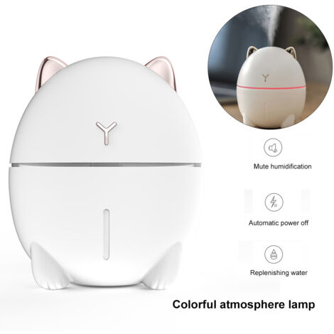 Mini humidificador USB de 200 ml – Silencioso, atomizador + luz LED, para el hogar/oficina, precio muy bajo, regalo para el Día de la Madre