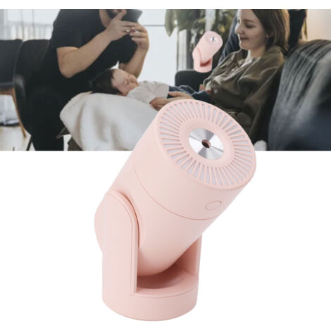 Mini humidificador USB portátil con función de vapor frío, soporte giratorio automático y funcionamiento silencioso para la oficina, el coche y los viajes, fabricado en plástico ABS rosa.