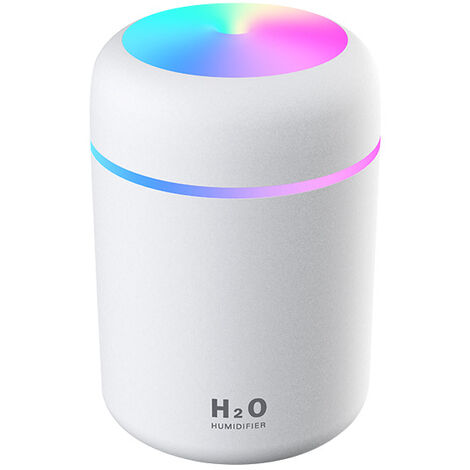Mini humidificadores de niebla fría - Mini USB portátil, vaporizador con luz nocturna colorida (blanco), ladaceae