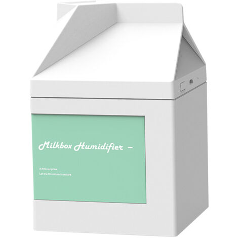 Mini humidificateur brique de lait – rechargeable USB ultra silencieux, look barista, bureau / chambre étudiant, cadeau Fête des Mères insolite