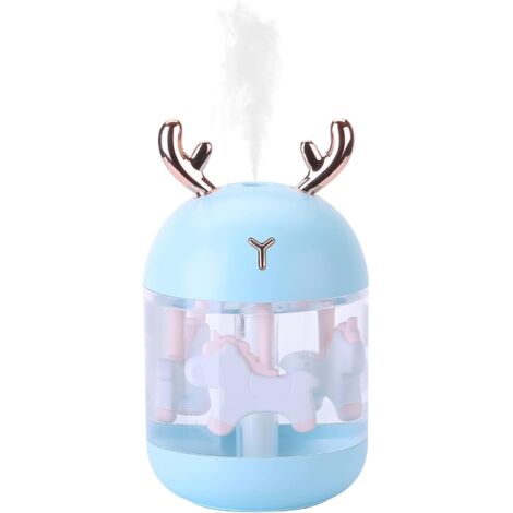 Mini Humidifier, Portable Humidifier for Home, Baby Humidifier, Waterless USB Desktop Humidifier with Auto Shut-off for Home, Bedroom, Office (Blue)