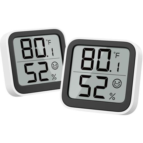 Mini-Hygrometer mit Thermometer, Luftbefeuchter und Temperaturanzeige, inklusive Gesichtssymbol und Komfortanzeige (°C/°F-Umschaltung) für Babyzimmer