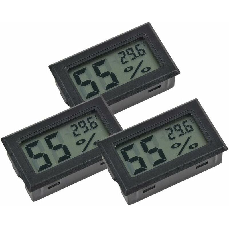 Mini Hygrometer Thermometer, 3 Pack lcd Digital Temperature Humidity Meter Thermometer Humidity Gauge Meter for cigar humidor Reptile Incubator