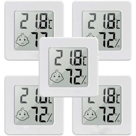 Mini Hygromètre Thermomètre Numérique LCD pour Maison et Bureau – 5 Pièces Ortviai