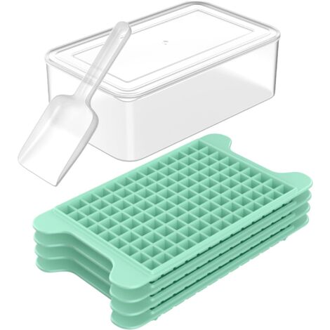 TIGREZY Mini Ice Cube Tray for Freezer: Small Ice Trays for Freezer with Bin - 117x4PCS Easy Release Nugget with Container