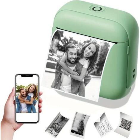 AUTRES Mini imprimante thermique portable - Impression directe - Sans fil - Compatible avec les appareils iOS/Android pour photos, étiquettes, notes et plus encore