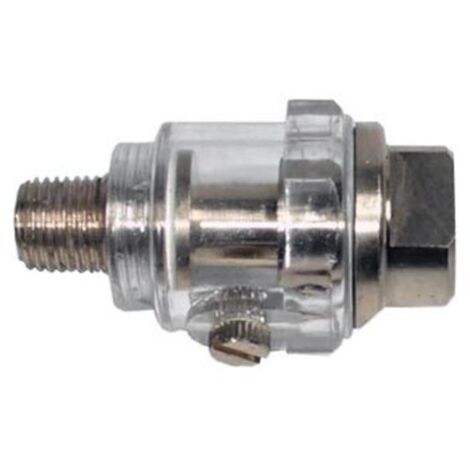 Mini-Inline-Öler/Schmiergerät 1/4" – Polycarbonat-Tank – 1/4" F Ein- und Auslass – Effiziente Schmierung von Druckluftwerkzeugen
