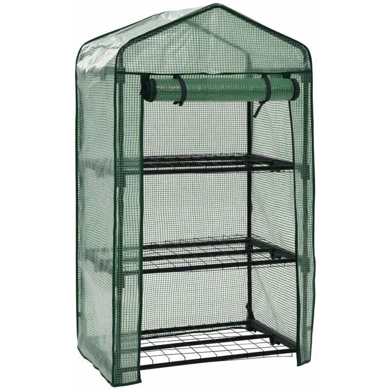 

vidaXL Mini Invernadero de 3 niveles 69x49x125 cm - Verde