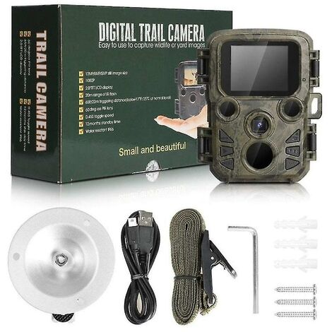 Mini-Jagdkamera, wasserdicht, 16 MP, 1080p, Wildtier-Scout-Kamera mit Nachtsicht-Jagdkamera