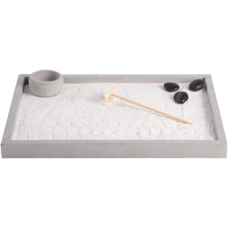 Mini jardin japonais rectangulaire - Gris - L 30 x l 22,1 cm - Livraison gratuite