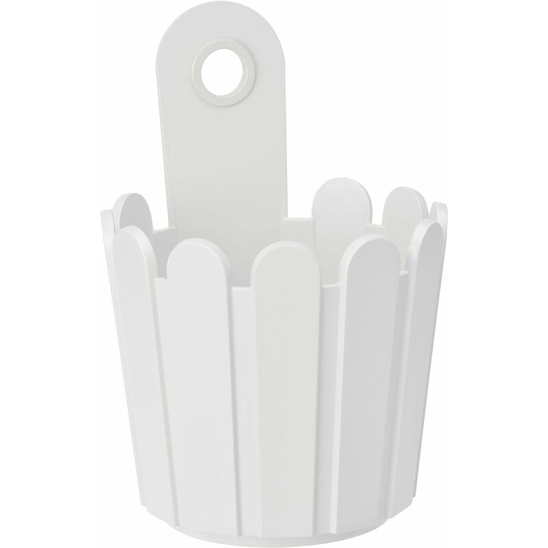 

Litzee - Mini jardinera de polipropileno 15 cm Blanco
