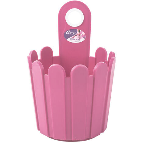 Mini jardinière en polypropylène, 15 cm, rose, à fixer au mur ou sur une clôture.