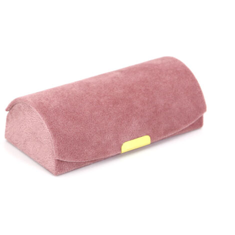 Mini joyero portátil de viaje, organizador de anillos de terciopelo, organizador de pendientes - rosa
