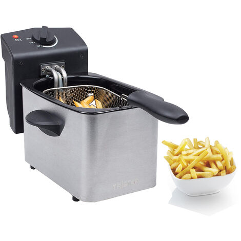 Mini Kaltzonen Fritteuse Edelstahl mit Deckel 800 Watt, 2 Liter